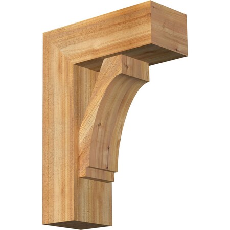 Ekena Millwork Imperial Block Rough Sawn Bracket w/ Offset Brace, Western Red Cedar, 8"W x 20"D x 28"H BKT0806X20X28IMP05RWR